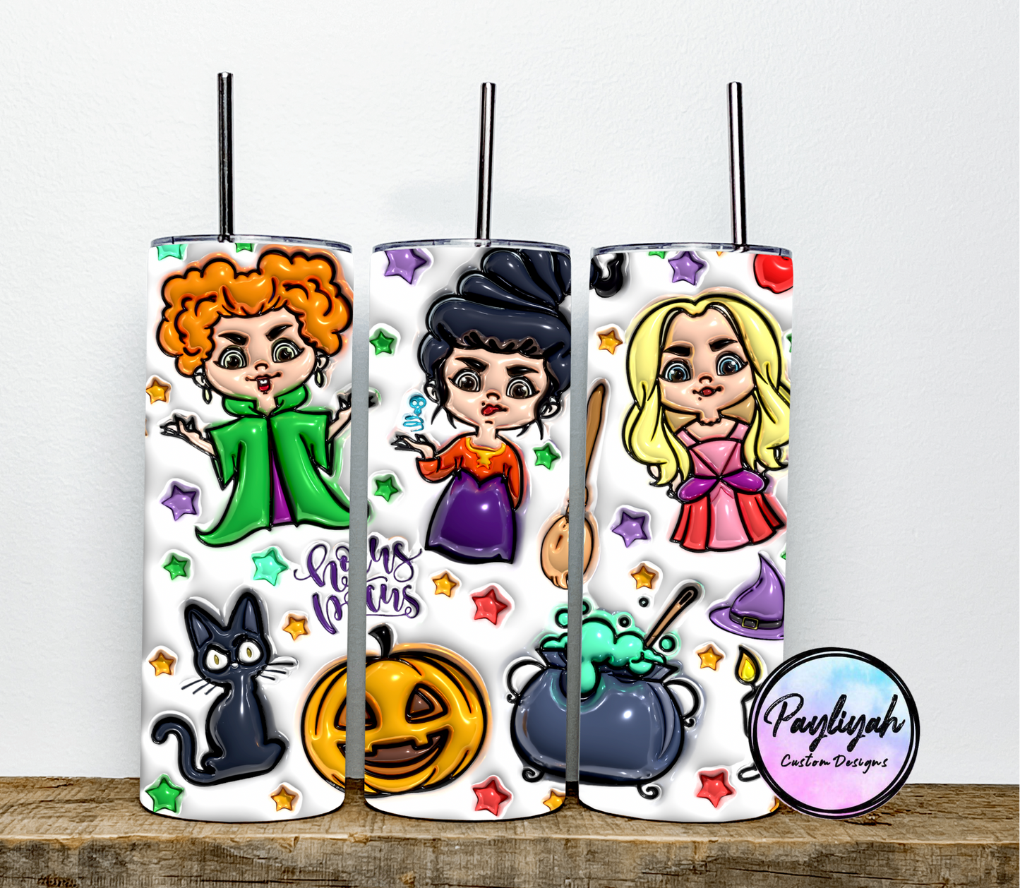 3D puff print Halloween sisters