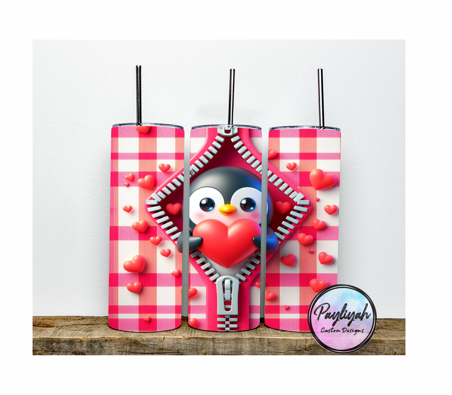 Penguin Heart Zipper