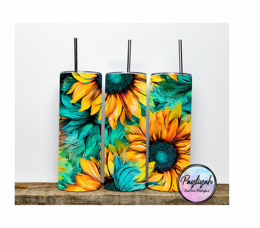 Teal Sunflower