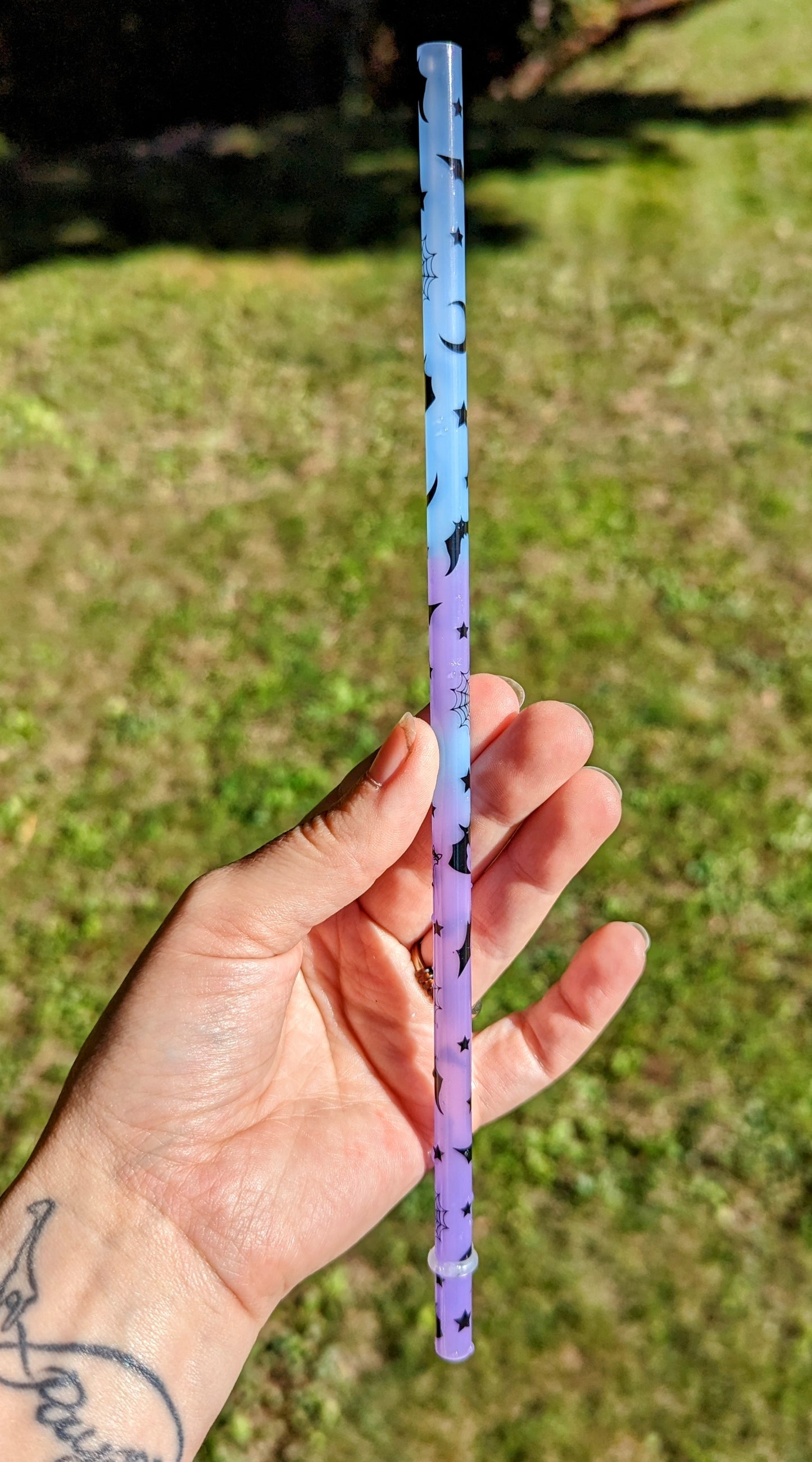 Purple Bat Color Changing Straw