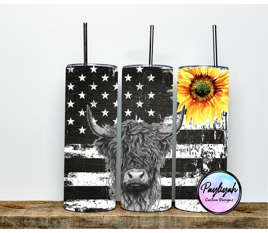 B&W Sunflower Cow