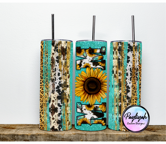 Teal sunflower mama